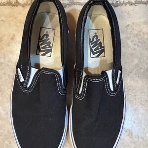 Vans Black Slip-On Sneakers with Waffle Outsole